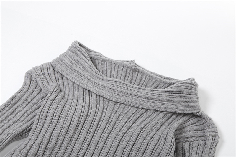 Title 9, Irregular Off-the-shoulder Long-sleeved Sweater