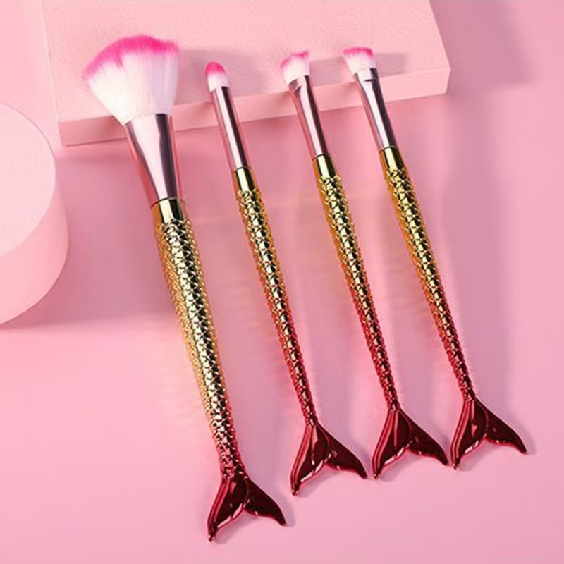 4-piece Mermaid Gradient Eye Makeup Brush Portable 8