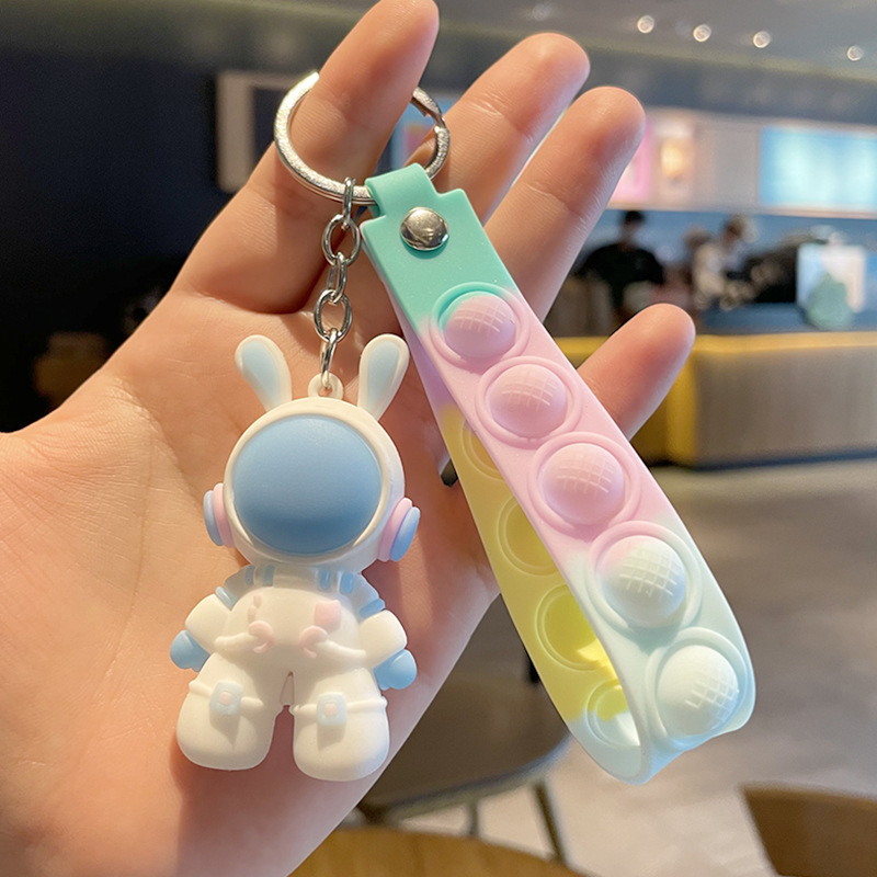 4 Space Rabbit Keychain Blue