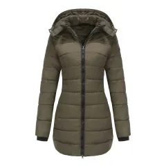 Waterproof Long-sleeved Cotton-padded Jacket - Olive Green - View 1