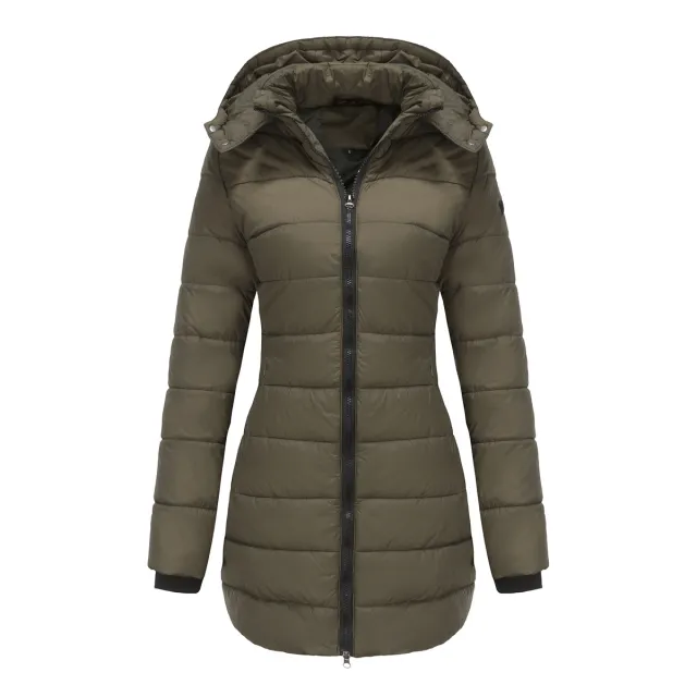 Waterproof Long sleeved Cotton padded Jacket Olive Green - Shop at LoveMi