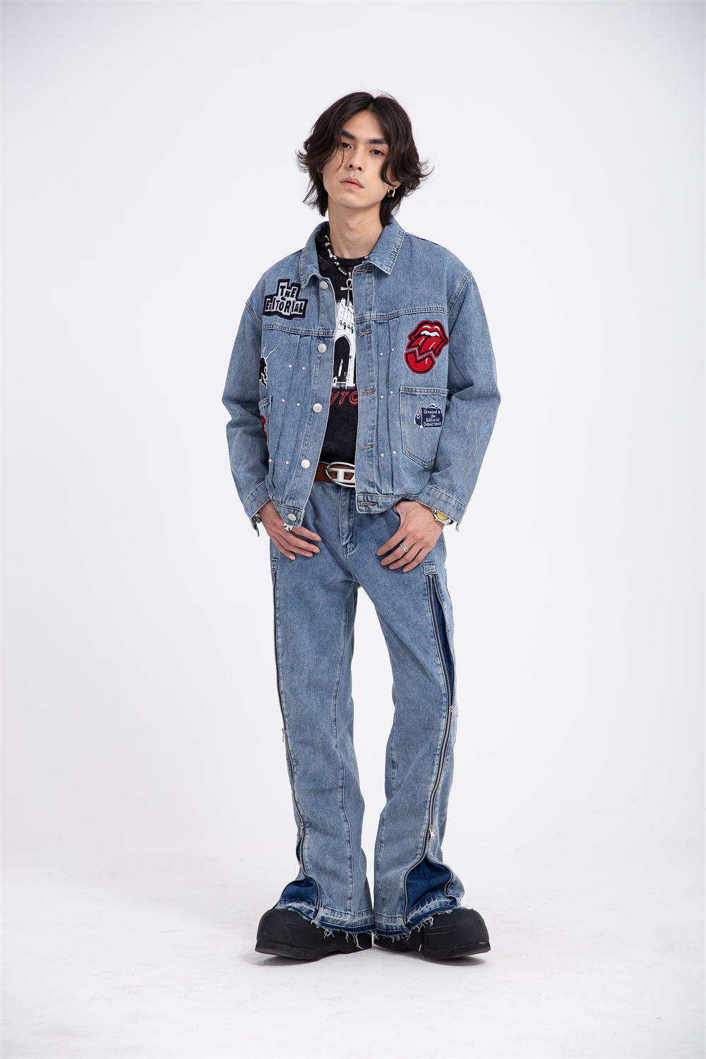 Loose Washed-out Worn Jeans Punk