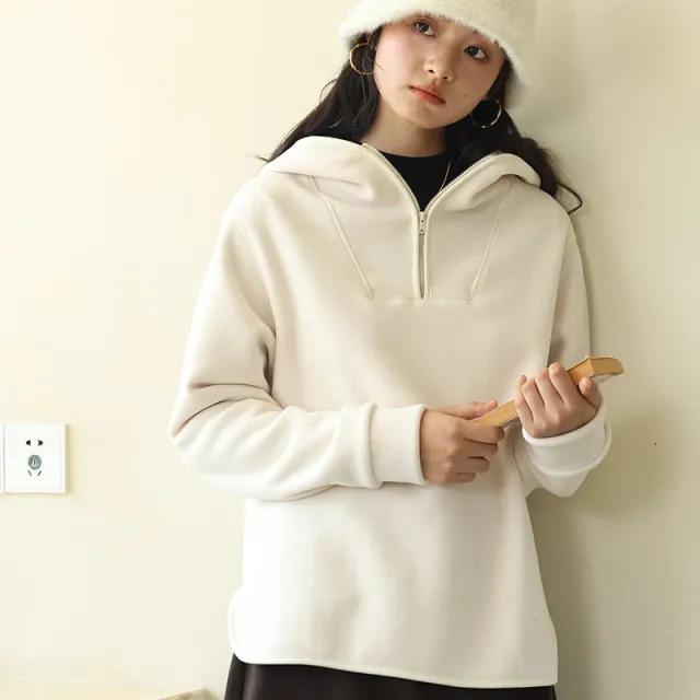 Hooded Loose Thickened Outer Wear Casual Top Cheese Rice - Shop at LoveMi