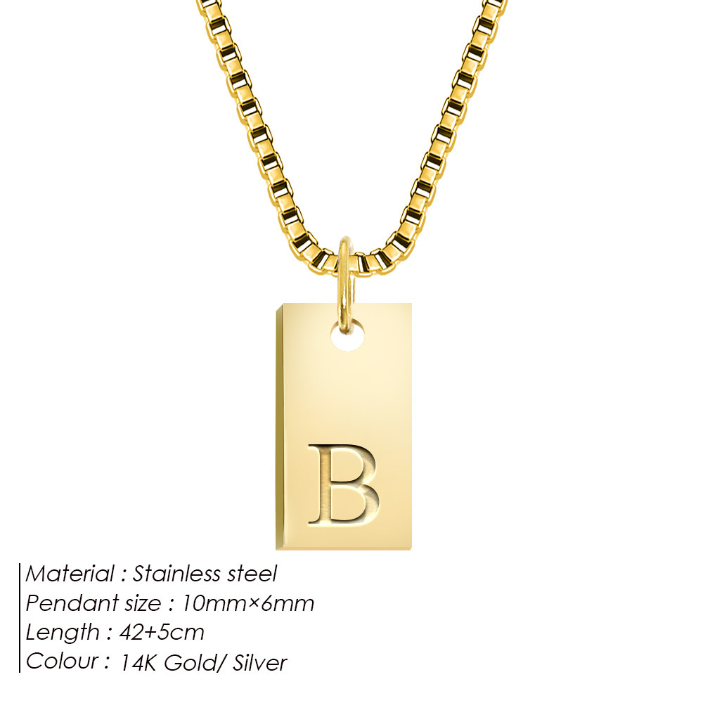 26 Letter Necklace Stainless Steel Women's Clavicle Chain
