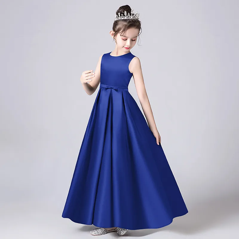 Children's Piano Play Birthday Show Princess Dress - Sapphire Blue