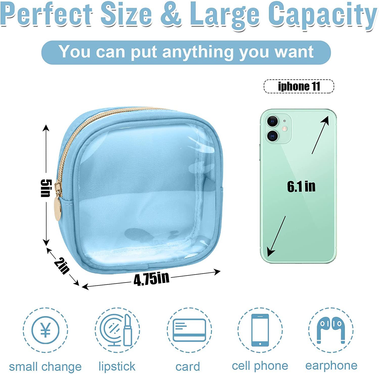 Title 2, Nylon Cosmetic Bag Pvc Transparent Waterproof