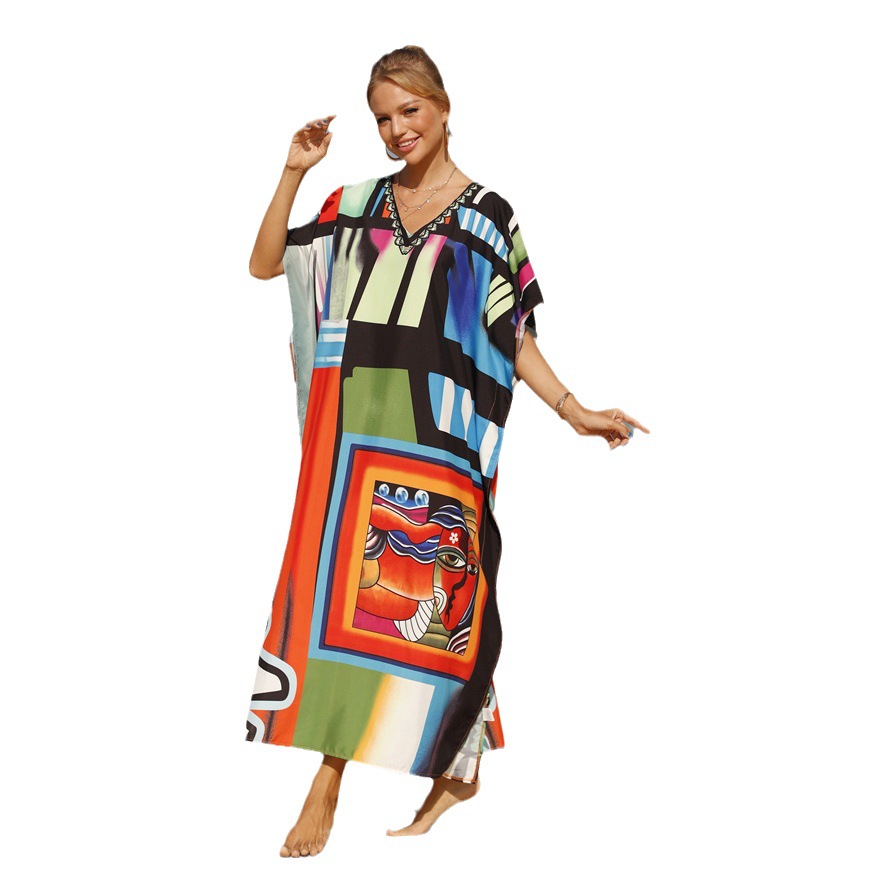 Printed Resort Robe Fashionable Beach Dress