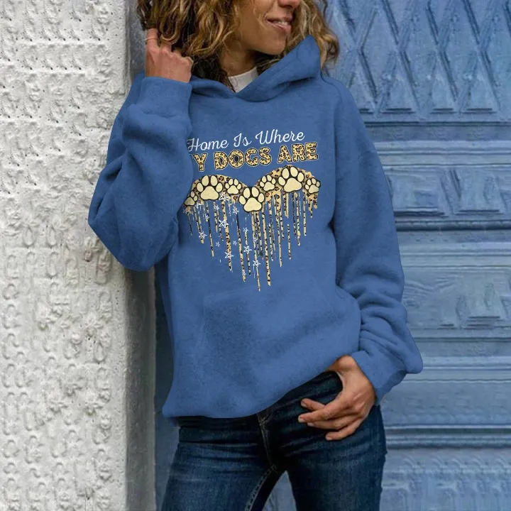 New Animal Print Hooded Women's Sweater - Shk9N220811Q-S