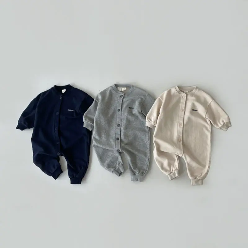 Long Sleeve Letter Single Breasted Climbing Baby