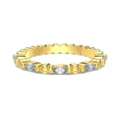 Design Niche All-match Rhombus Ring - Gold - View 1