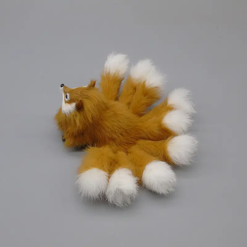 Artificial Nine-tail Fox Home Decoration Wool-like Animal