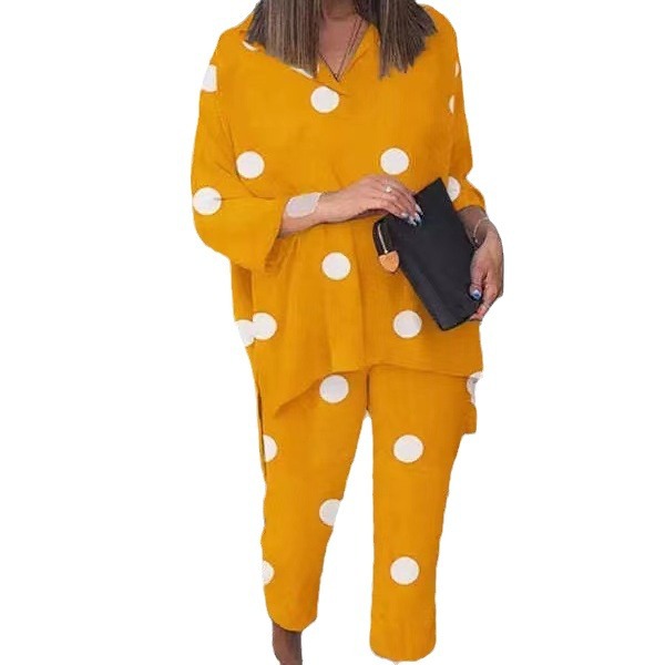 Women's Cotton And Linen Printed Loose Plus Size Suit