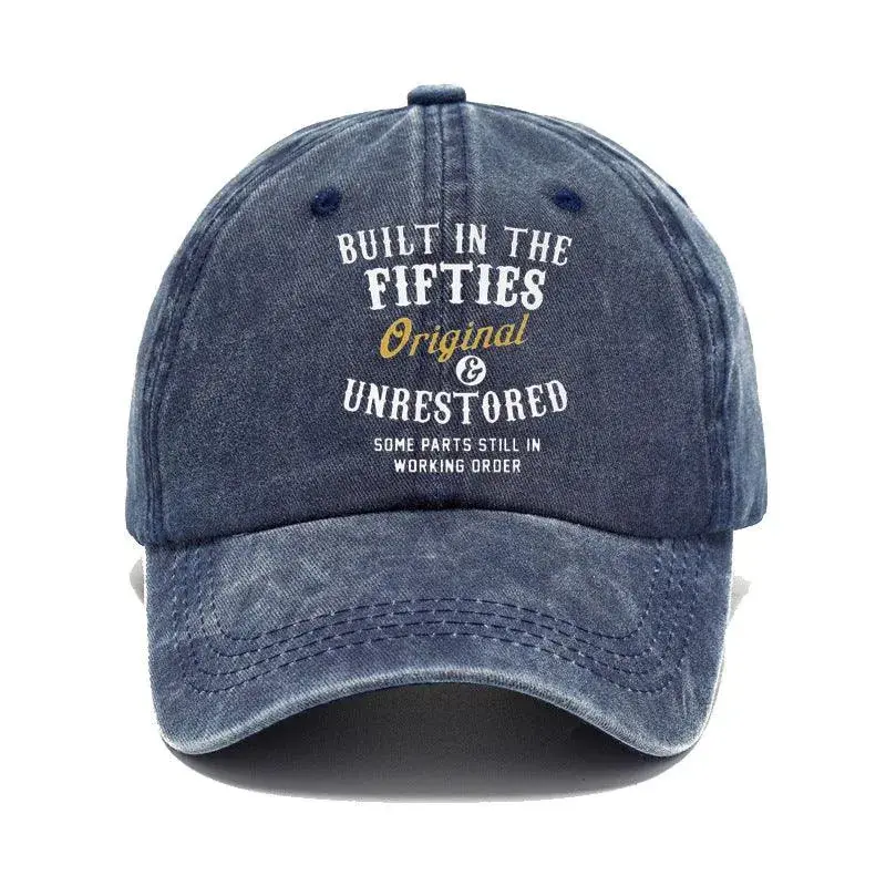 Washed Print Denim Baseball Cap Retro Versatile