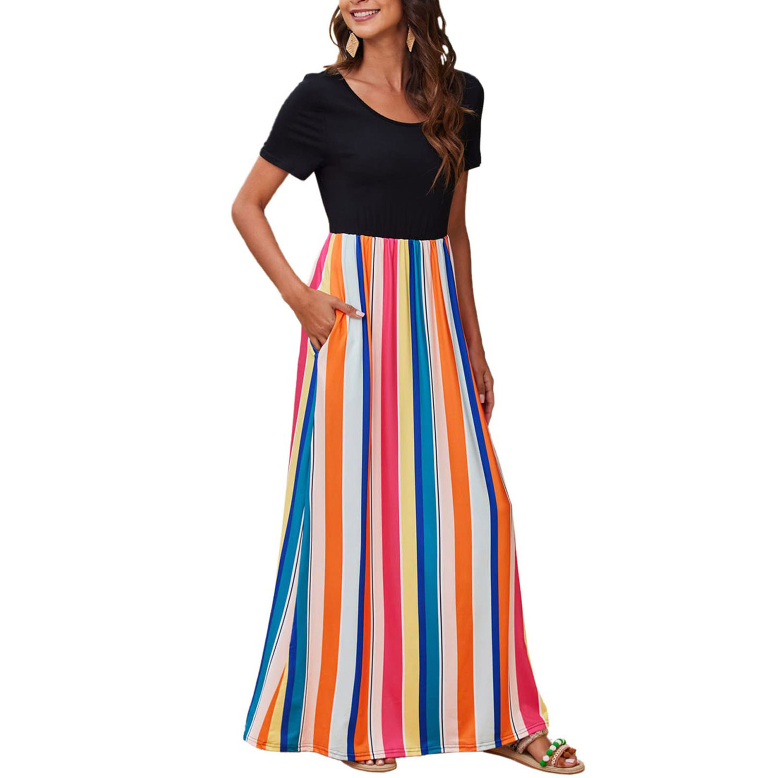 Summer Floral Print Short Sleeve Dress 4 Style - Shop at LoveMi