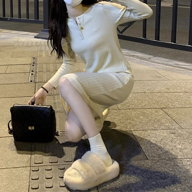 Sophisticated Base Sweater Dress For Women