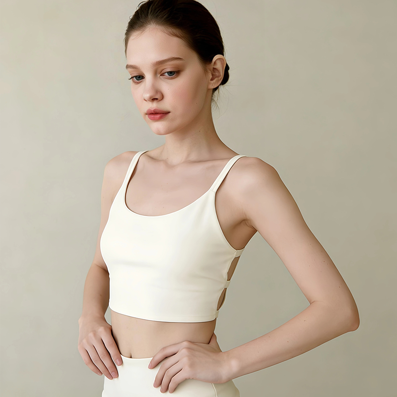 Womens Hollowed-Out Yoga Camisole Set