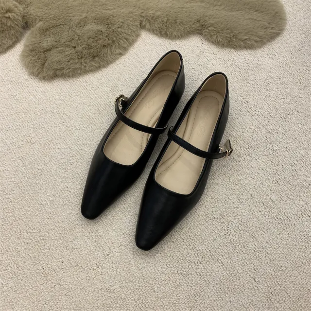 Flat Pointed Toe Every Night Mary Jane Shoes Women Black - Shop at LoveMi