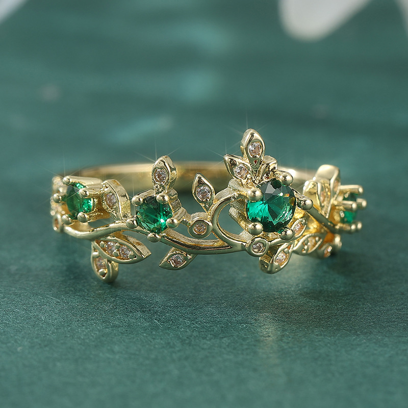 Womens Synthetic Flower Wedding Ring