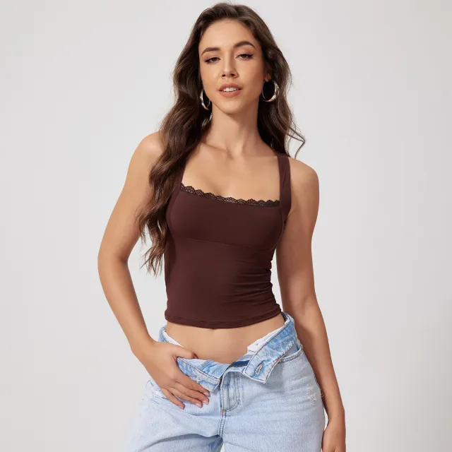 Tight Sports Vest Naked Women Feeling Quick drying Breathable Chocolate S - Shop at LoveMi