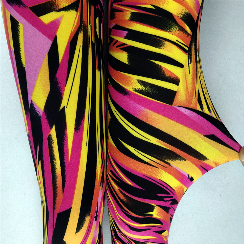 Title 7, Leggings femininas com estampa de leopardo neon...