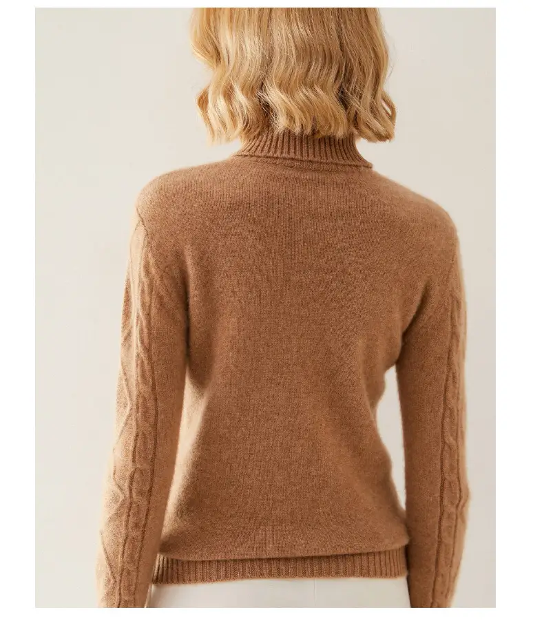 Female Turtleneck Pullover Thick Cashmere Sweater