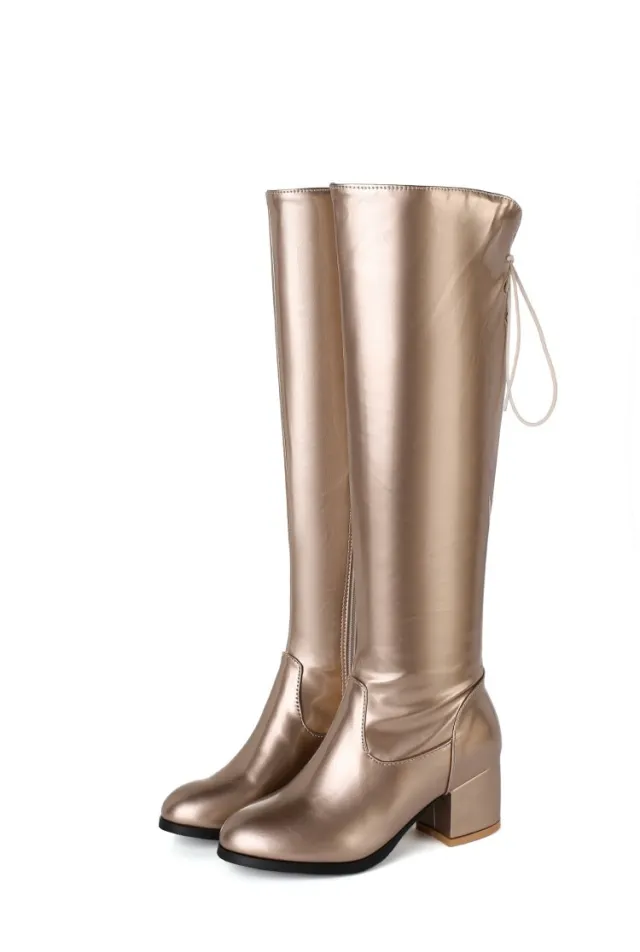 Women's High Boots Silver Performance Stage Boots Silver - Shop at LoveMi