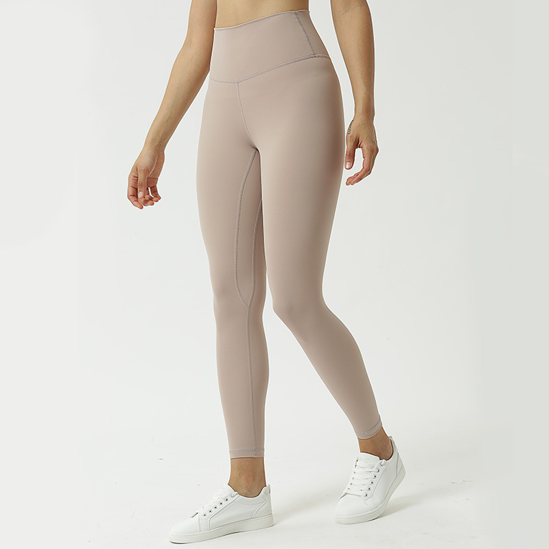 Double sided Sanding Skin Nude Feel Yoga Pants Sandstone Color - Shop at LoveMi