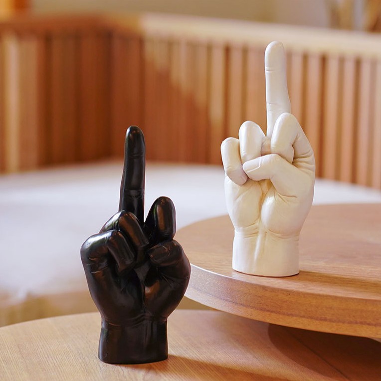 Middle-finger Gesture Resin Figurine Decoration