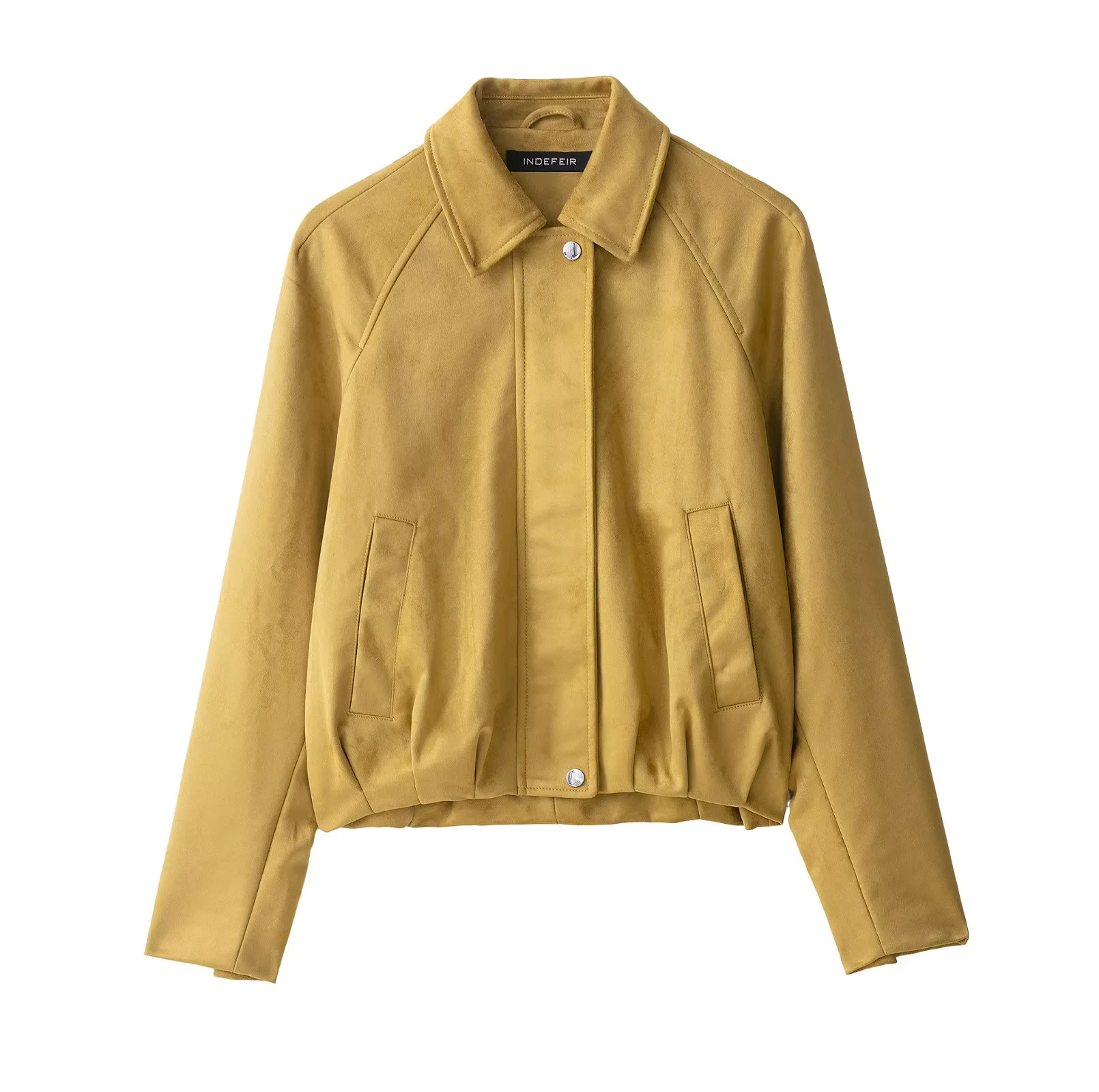 Women's Fashion Suede Bomber Jacket Coat