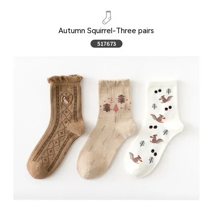Cartoon Mid Tube Trendy Cotton Women's Socks Set517673 - Shop at LoveMi