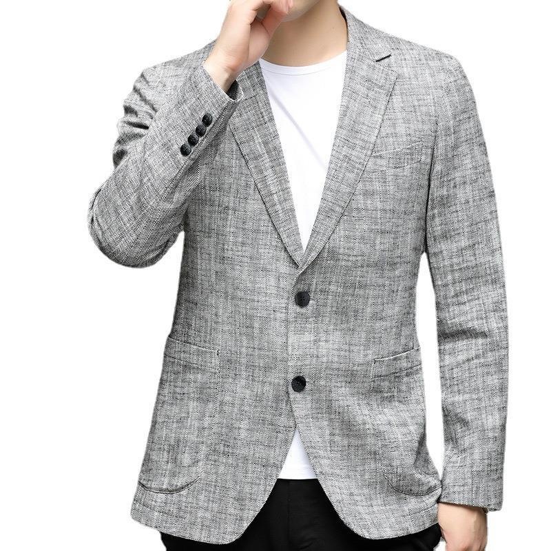 Minimalist Elegant Long-sleeve Jacket With A Mens Suit Collar
