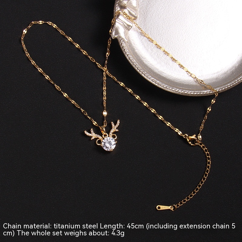 All The Way To Have You All-match Special-interest Design Titanium Steel Pendant Necklace