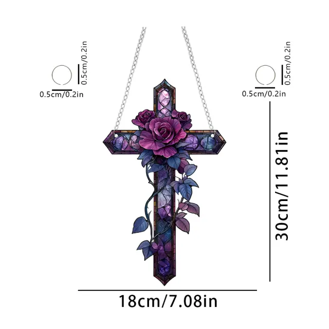 Religious Purple Cross Acrylic Bedroom Study Wall Waterproof And Hard wearing Hanging Piece Pendant Decorations Ykd777 - Shop at LoveMi