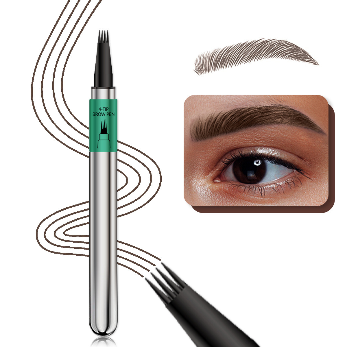 Four-claw Smudge-proof Wild Eyebrow Pencil 8