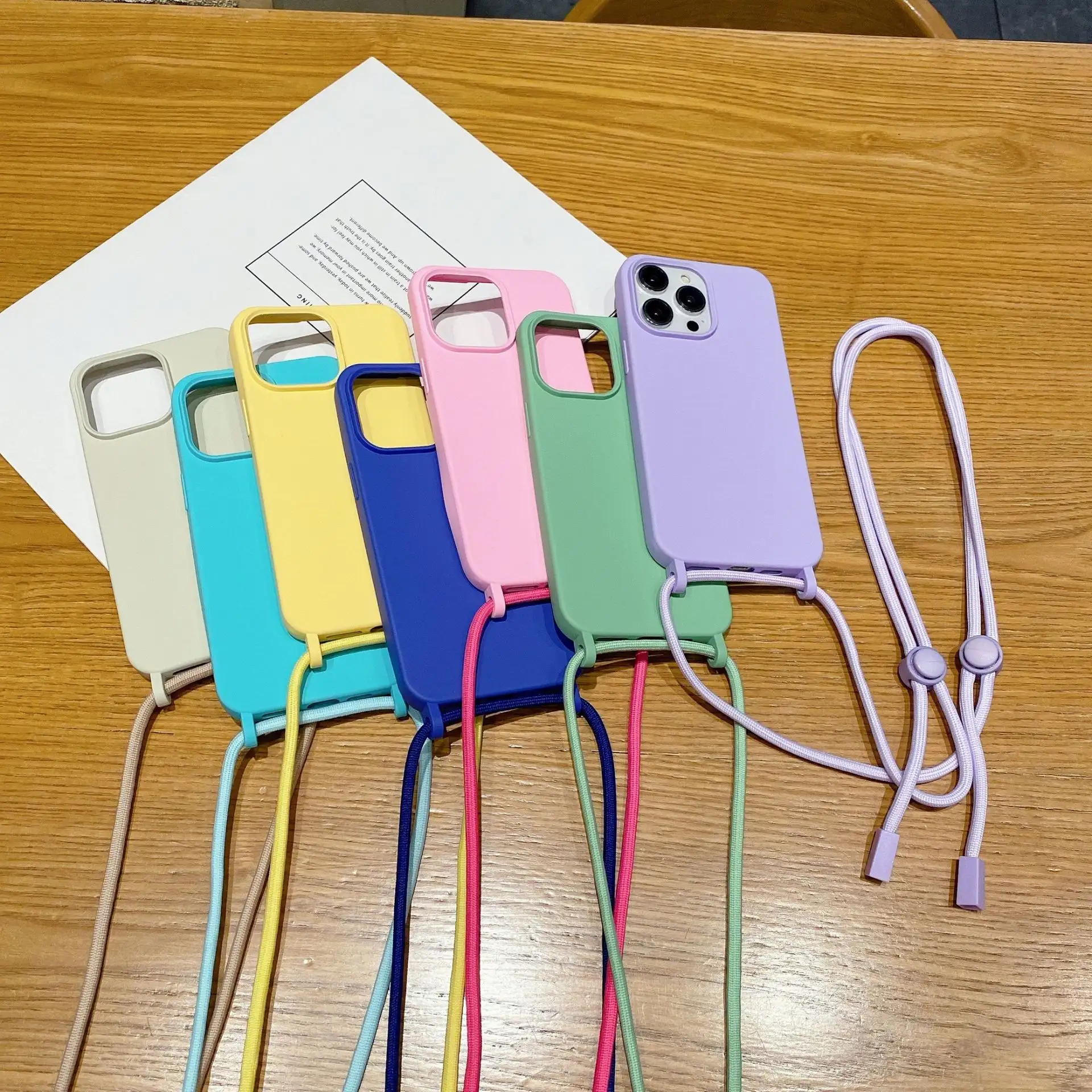 Thickened Minimalist Lanyard Phone Case