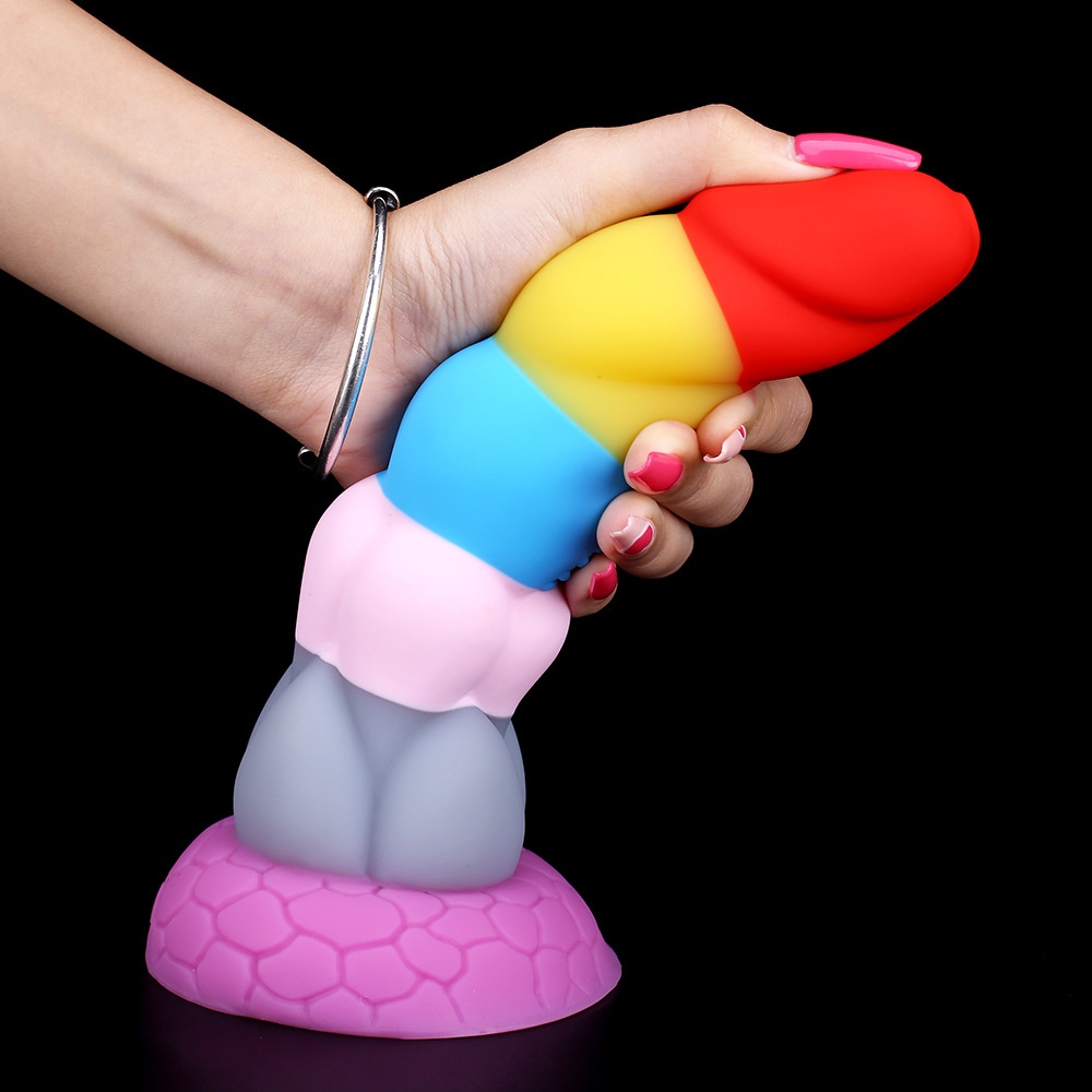 Rainbow Prisoner Dragon Liquid Silicone Eggless Penile 3