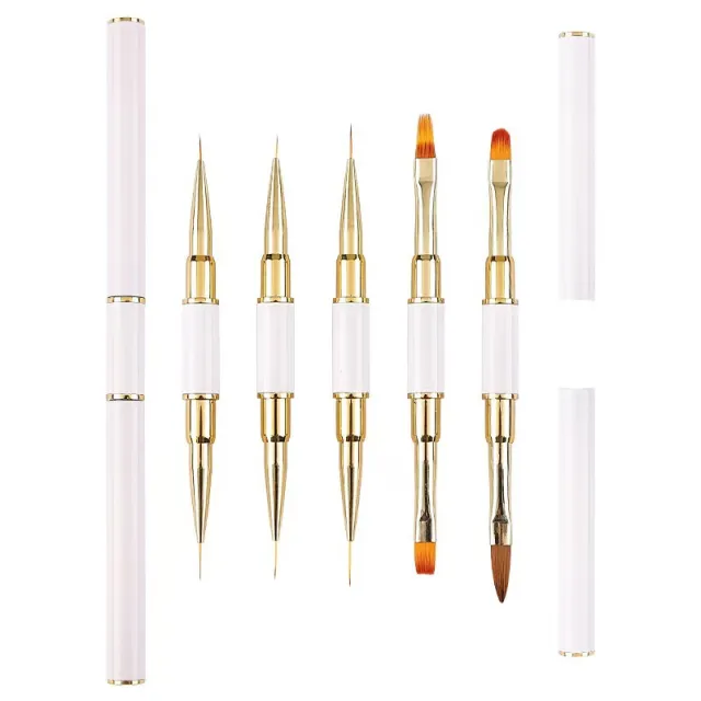 5 piece Double headed Nail Brush Cable With Lid White - Shop at LoveMi
