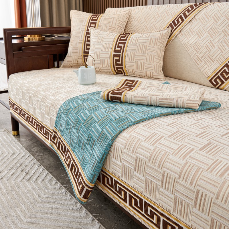 All-Season Chinese-Style Non-Slip Seat Cushion Cover