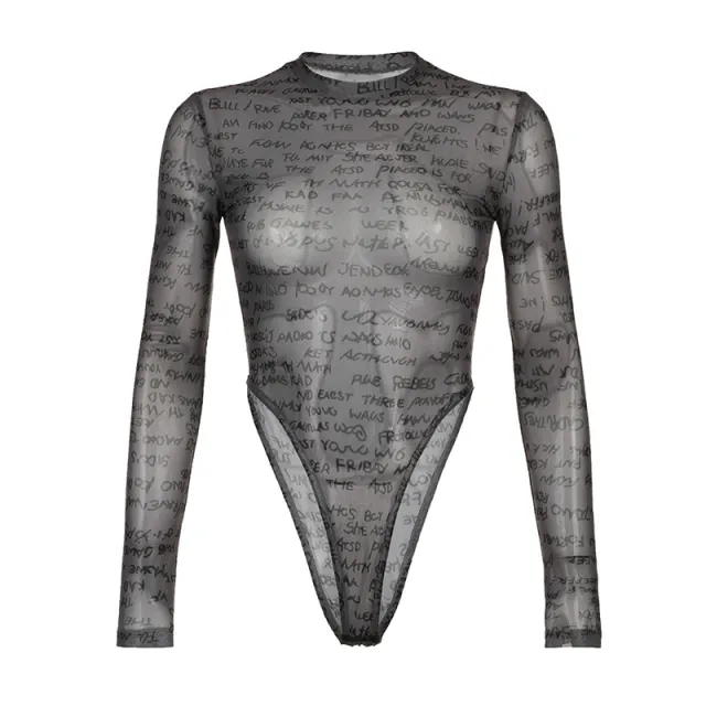 Women's Pure Color Mesh See through Jumpsuit Black - Shop at LoveMi