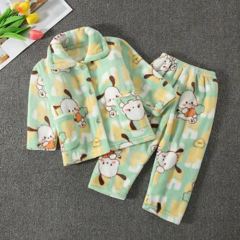 Spring and Autumn Boys' and Girls' Flannel Cute Kawaii