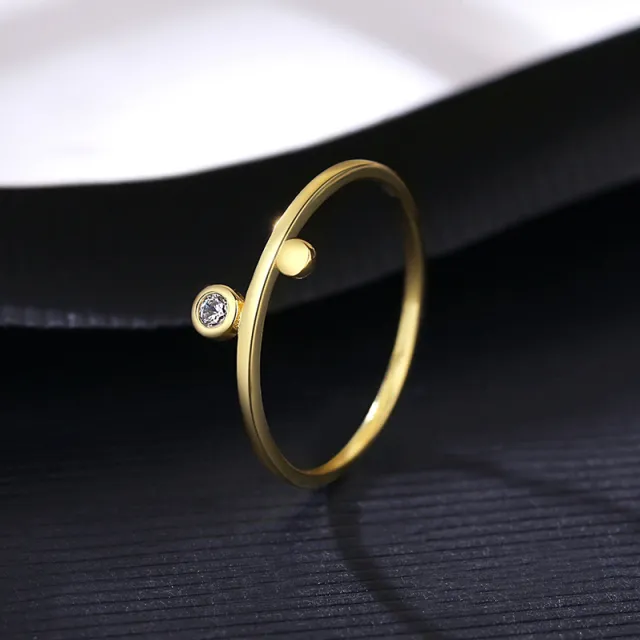 Irregular Ring Ornament S925 Silver Ring Golden, Round Sr20061012 - Shop at LoveMi