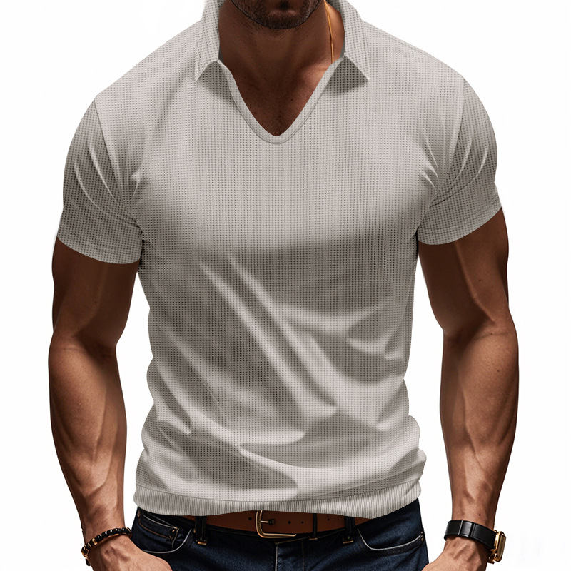 Men's Simplicity Casual V-neck Design Loose Trendy Short Sleeve