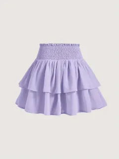 Puff Short Skirt Ballet Cake Dress High Waist Slimming - Pruple - View 1