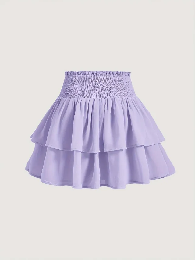 Puff Short Skirt Ballet Cake Dress High Waist Slimming Pruple - Shop at LoveMi