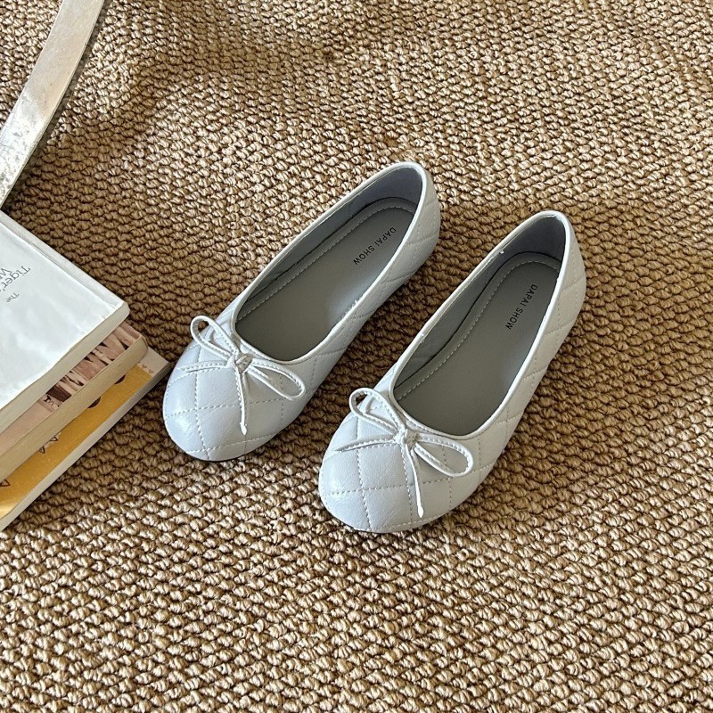 Bow-tie Flat Womens Shoes Round Toe Low-cut