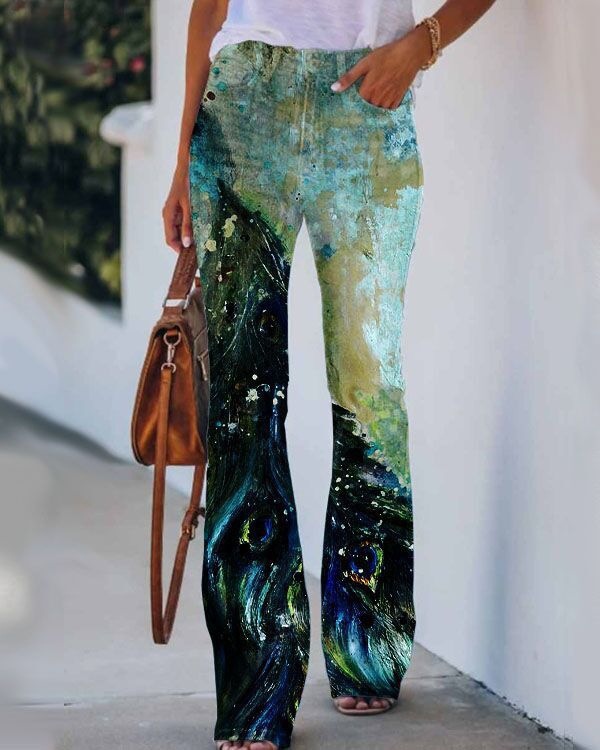 Womens Casual 3D patterned Jeans