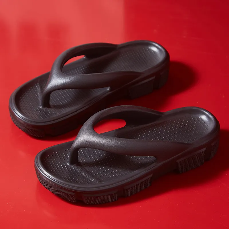 Summer Fashion Outerwear Flip-flops Platform Slippers Women - Black