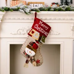 New Christmas Decorative Supplies High-end Cartoon Christmas Decorative Socks Pendant - Sdw016 Snowman - View 1