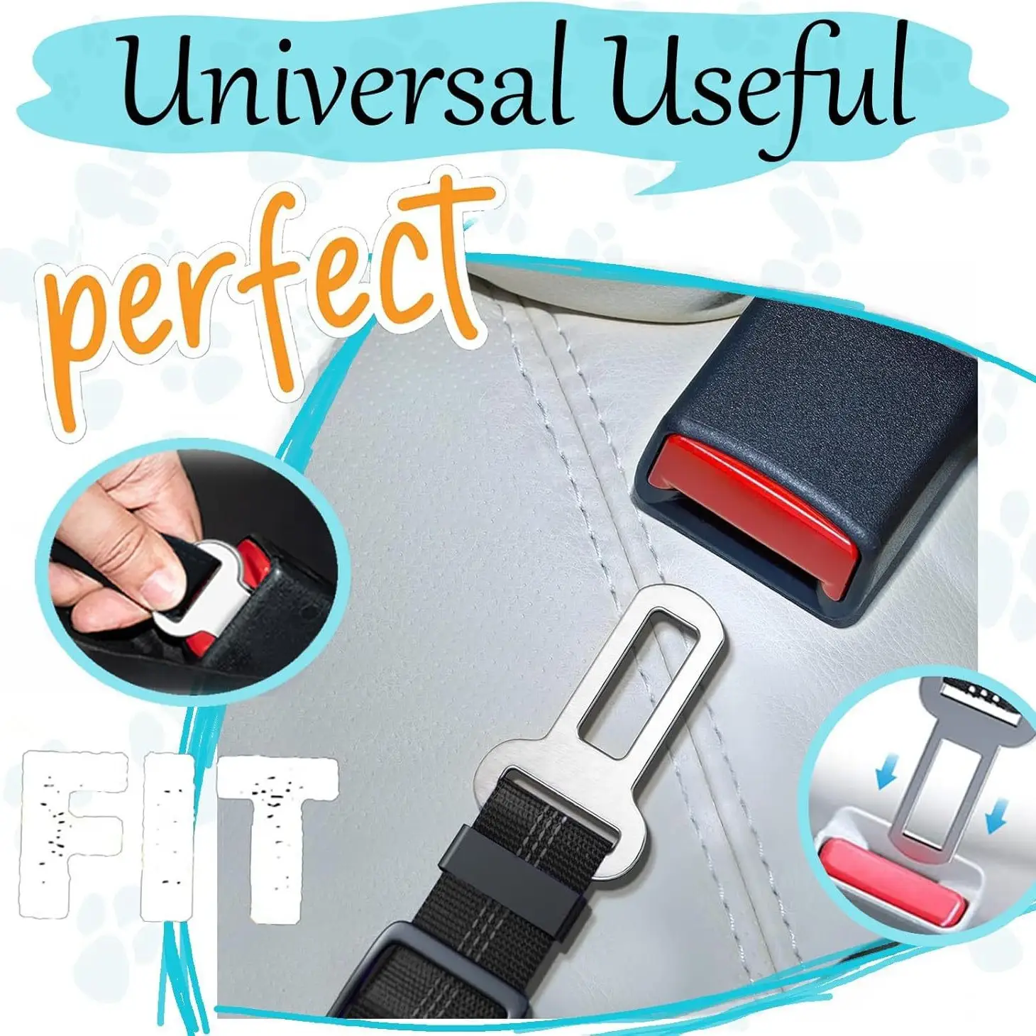 Retractable Dog Leash With Anti-pull Car Seatbelt