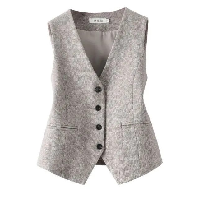 Single breasted Slim Fit Woolen Vest Outer Wear Waistcoat Inner Wear Gray - Shop at LoveMi